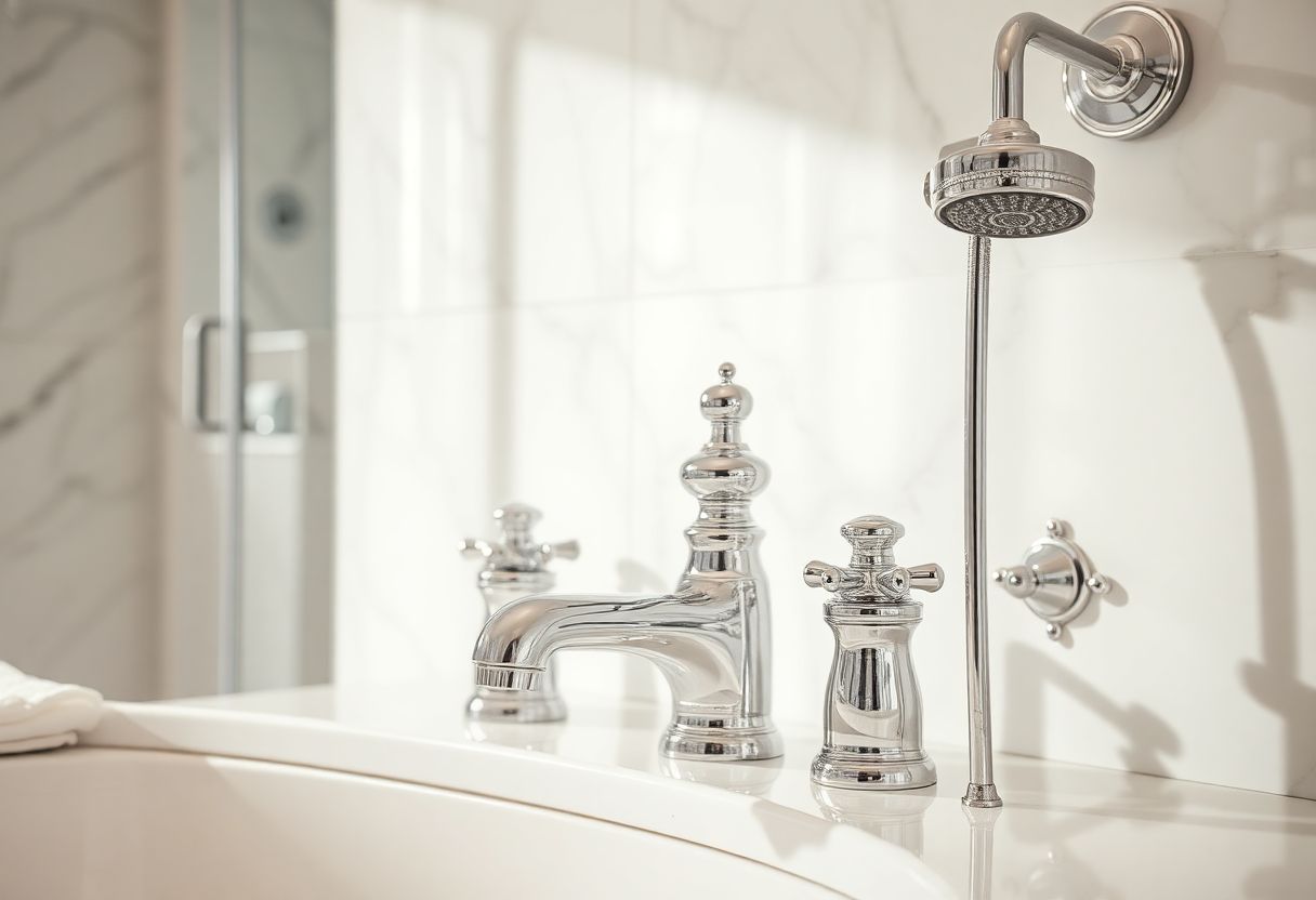 Chrome plated bathroom fixtures